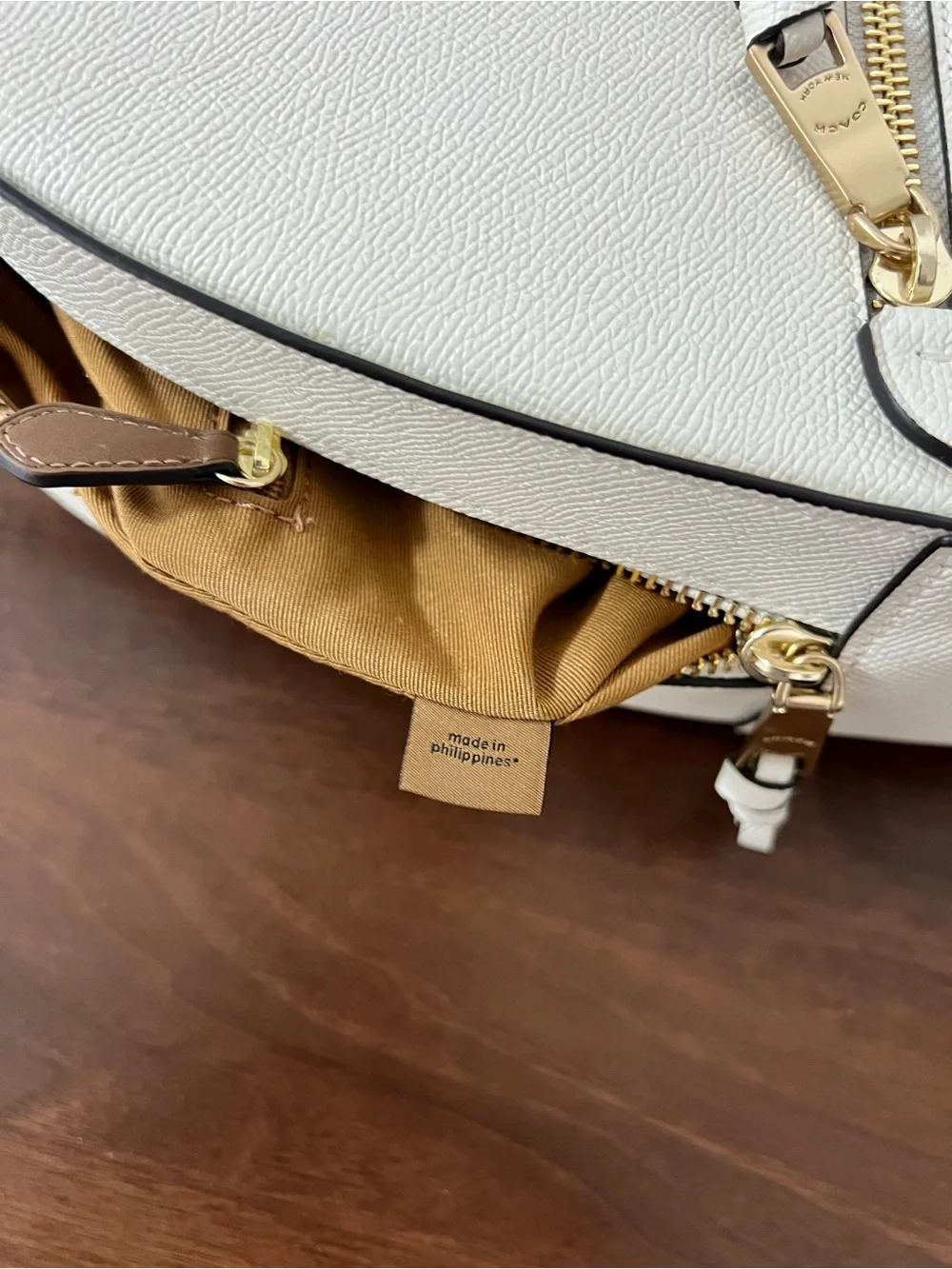 Coach Jordyn Leather Backpack in White Chalk (Style No. 76624)